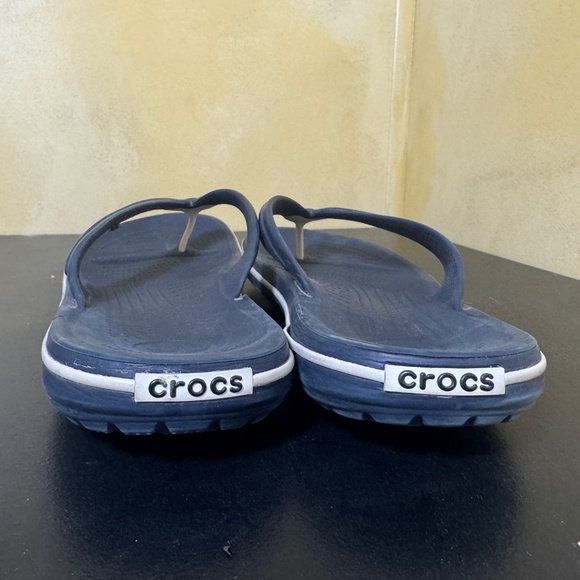 Crocs Flip Flop Sandals Mens Size 11 Blue Beach Vacation Slip on - Picture 5 of 7